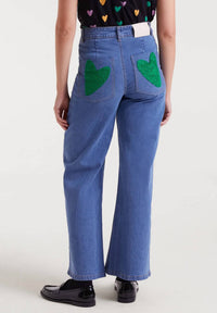 Compania Fantastica - Heart Embroidered Jeans