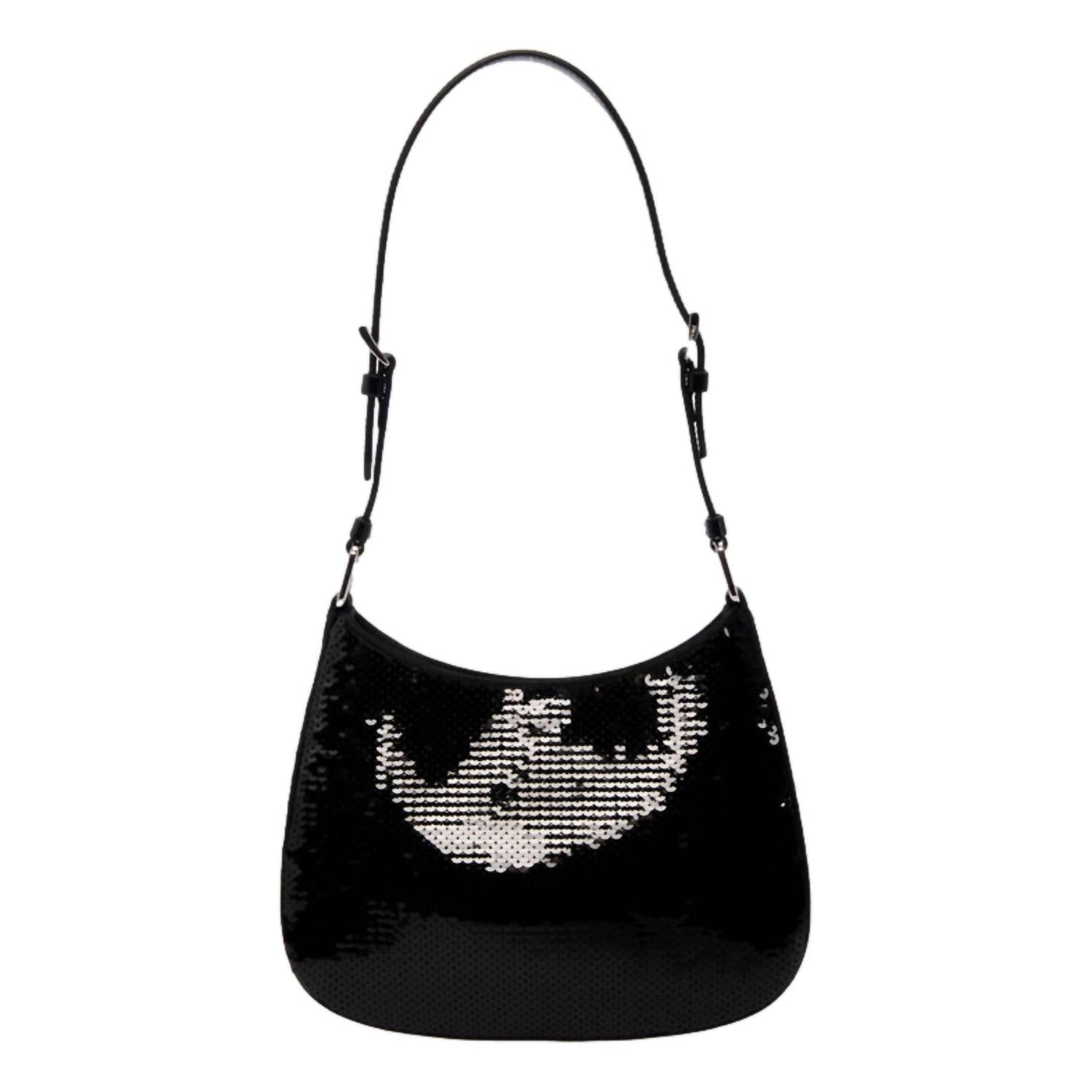 Prada - Women's Cleo Sequin Milano Logo Mini Leather Shoulder Bag