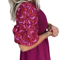 Entro - Stitched Puff Sleeve Dress