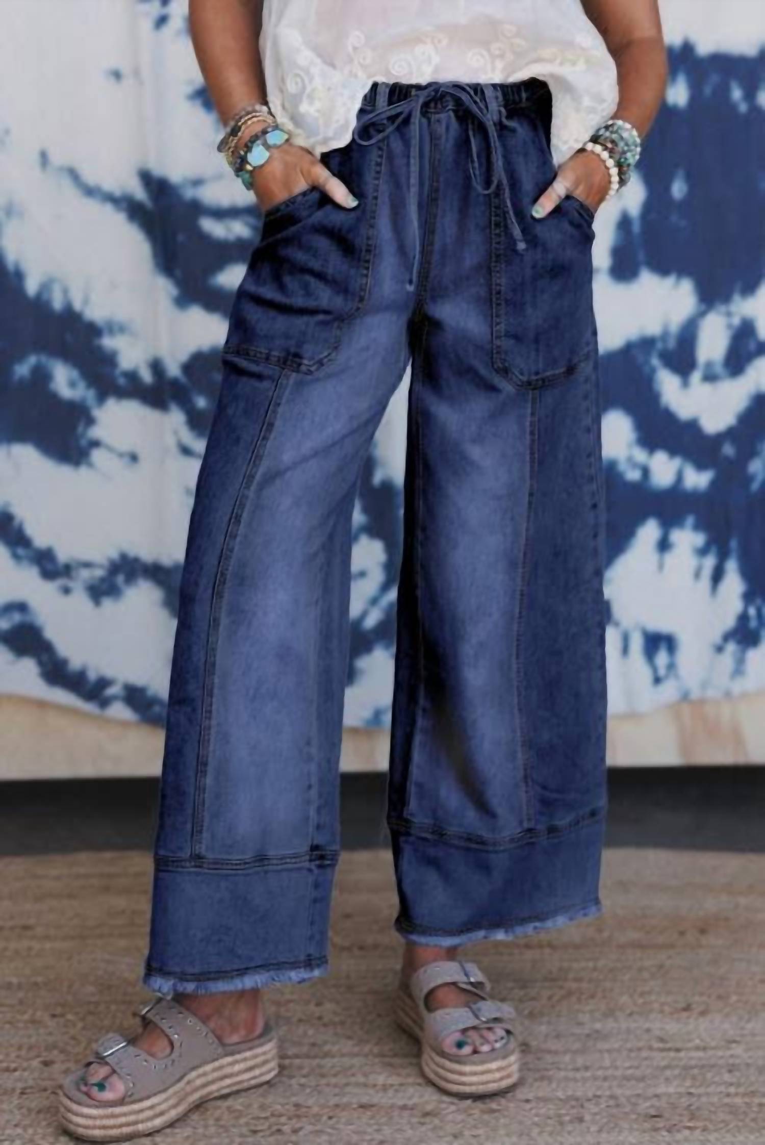 Thomas & Co - Sutton Seam Detail Raw Hem Pants