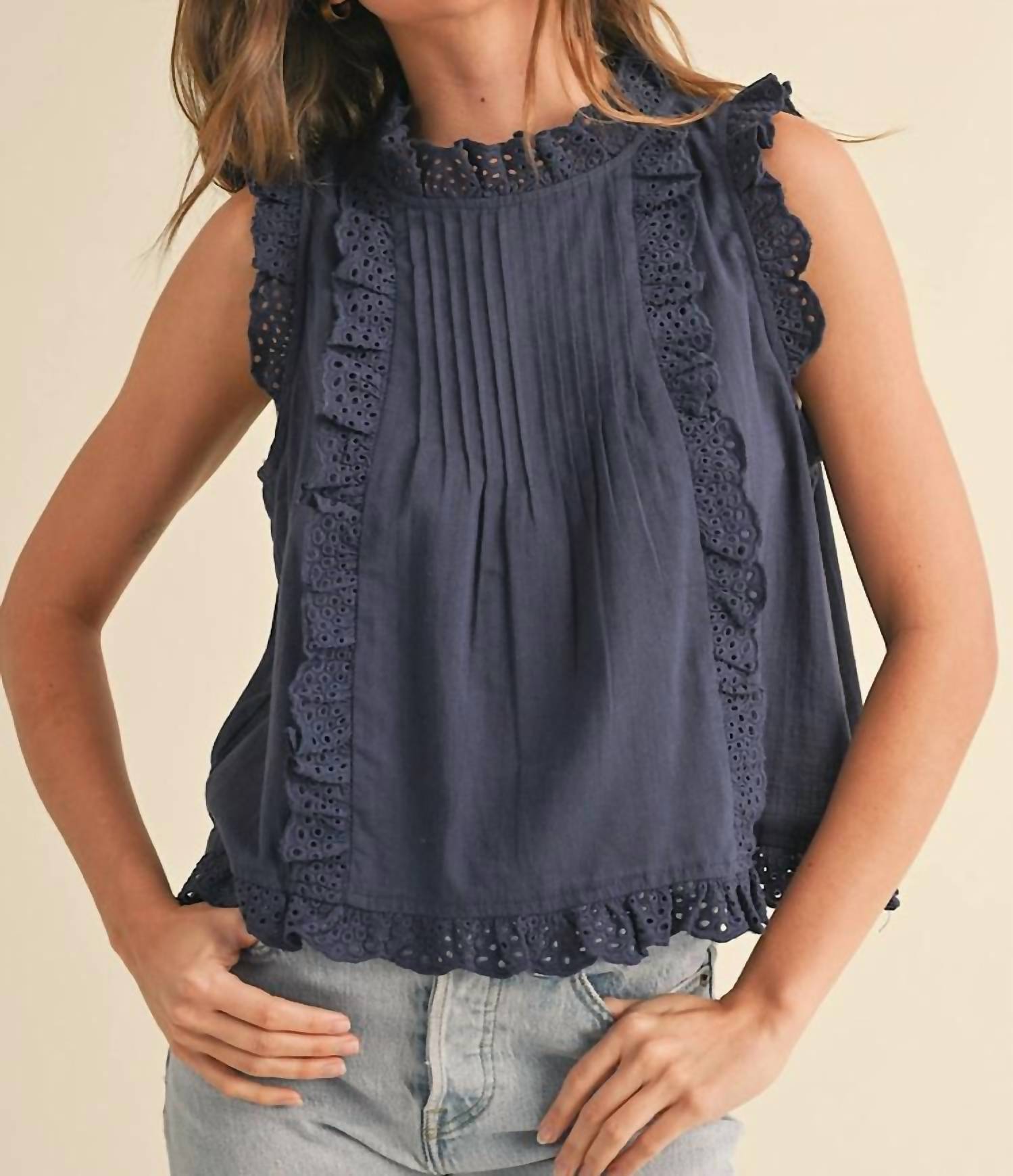 Wishlist - Darling Eyelet Ruffle Top