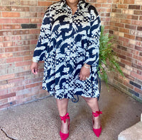 Umgee - Satin Animal Print Midi Dress