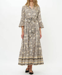 Oliphant - Birch Ruffle Collar Bell Maxi Dress