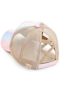 C.C - Kids Unicorn Criss Cross Ponytail Cap