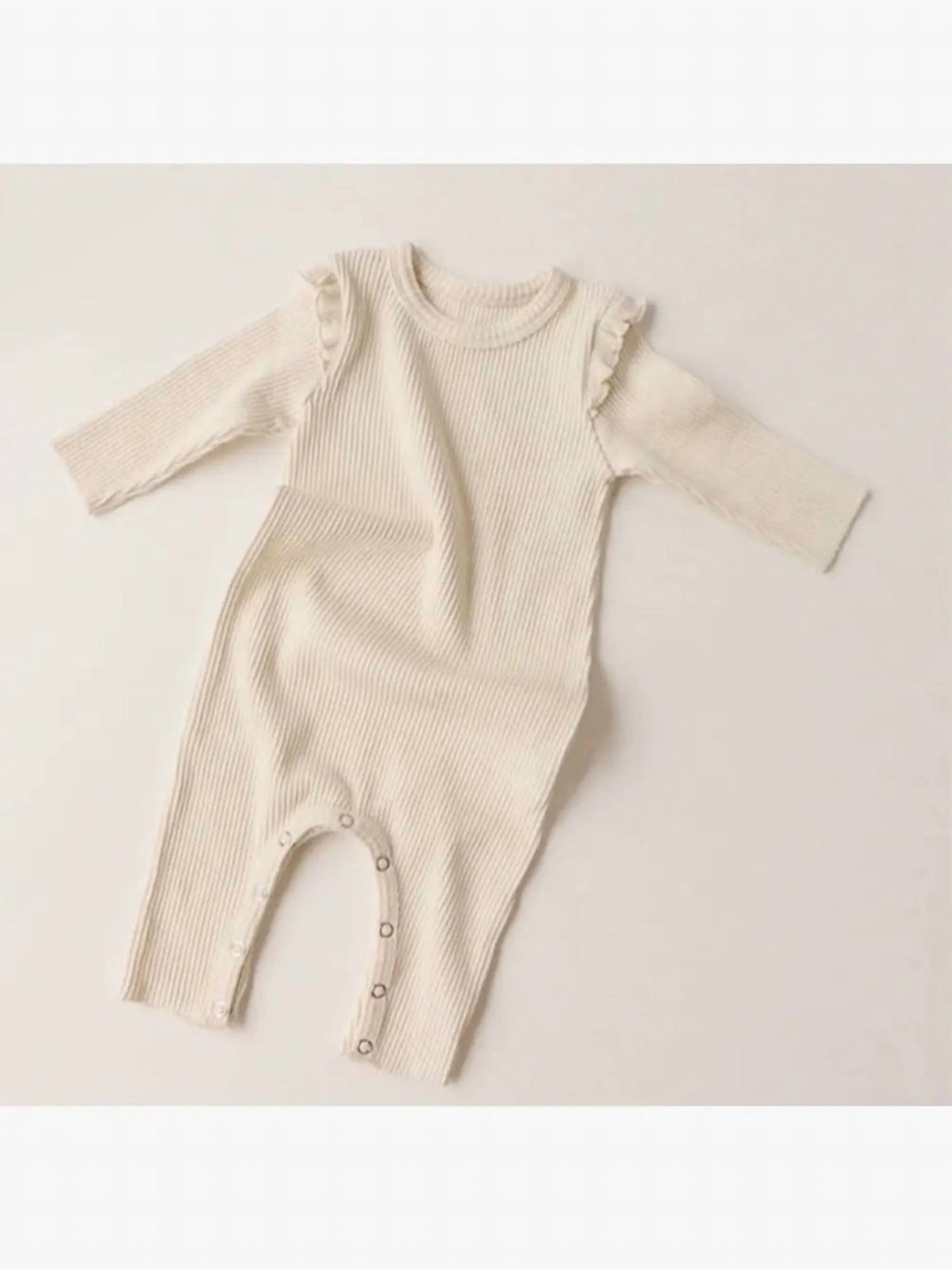 Peekaboo - Girls' Flutter Sleeve Ribbed Romper