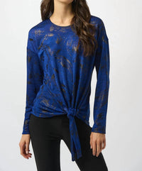 Joseph Ribkoff - Abstract Print Scoop Neck Long Sleeves Top