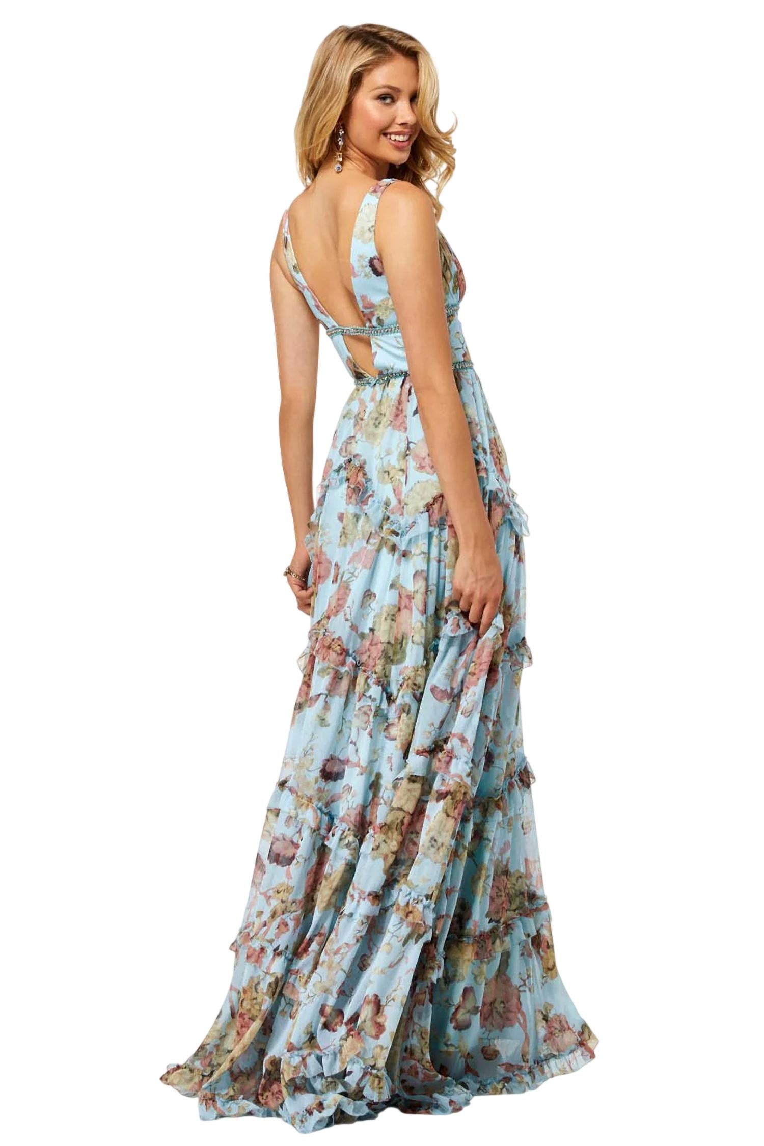 Sherri Hill - Floral Chiffon Gown