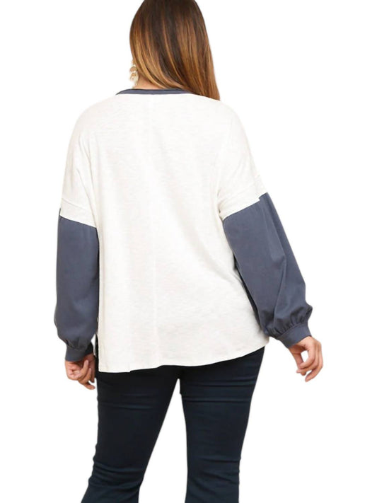 Umgee - Henley Color Block Top