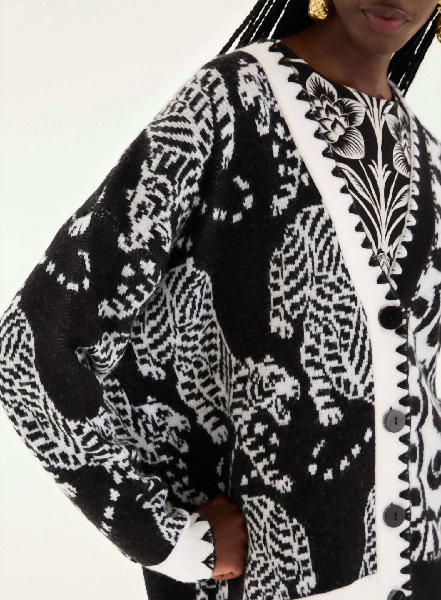 Farm Rio - Oversize V-neck Knit Cardigan