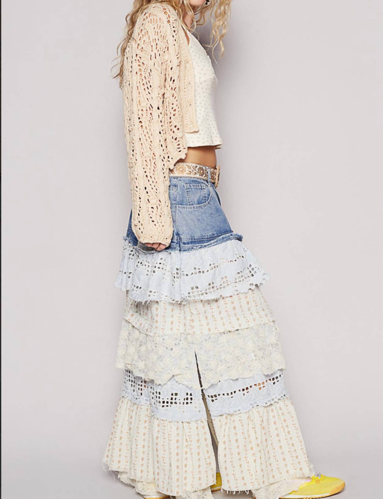 Pol - Bluebell Boho Maxi Skirt