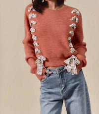 So Me - Plaid Bow Sweater