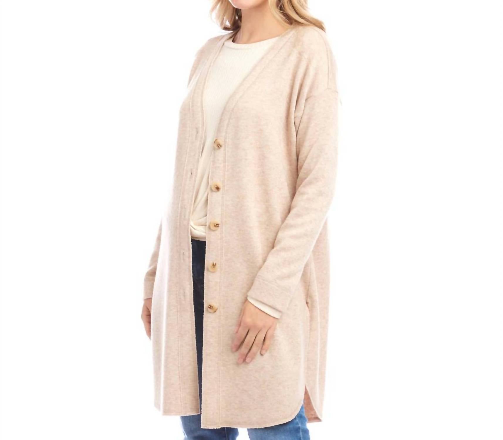 Karen Kane - Laken Long Sleeve Shirttail Cardigan