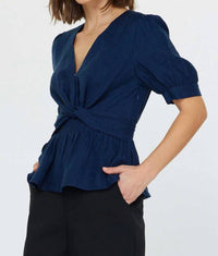 Current Air - Short Sleeve Twist Detail Blouse