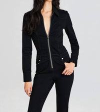 SER.O.YA Deedee Long Sleeve Flare Leg Jumpsuit in black - women's pants - view 4