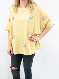 Fantastic Fawn - Terry Cloth Wide Fit Star Embellished Tee