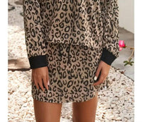 Little Daisy Closet - Leopard Zip Top And Mini Skirt Set
