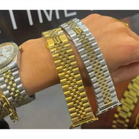 Chansuttpearls - Women's Two-tone Adjustable Apple Watch Band