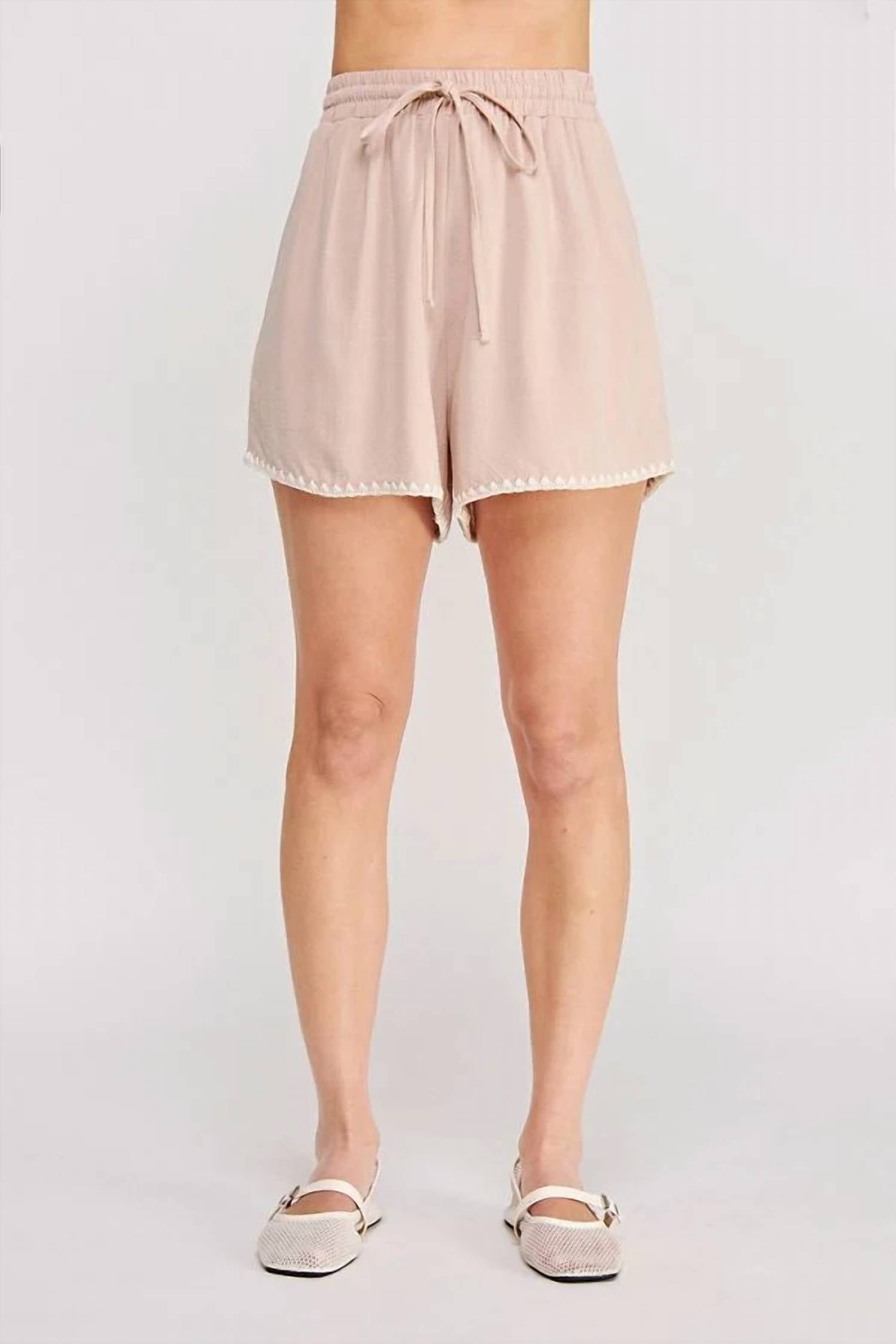 Allie Rose - Women's Embroidered Hem Shorts