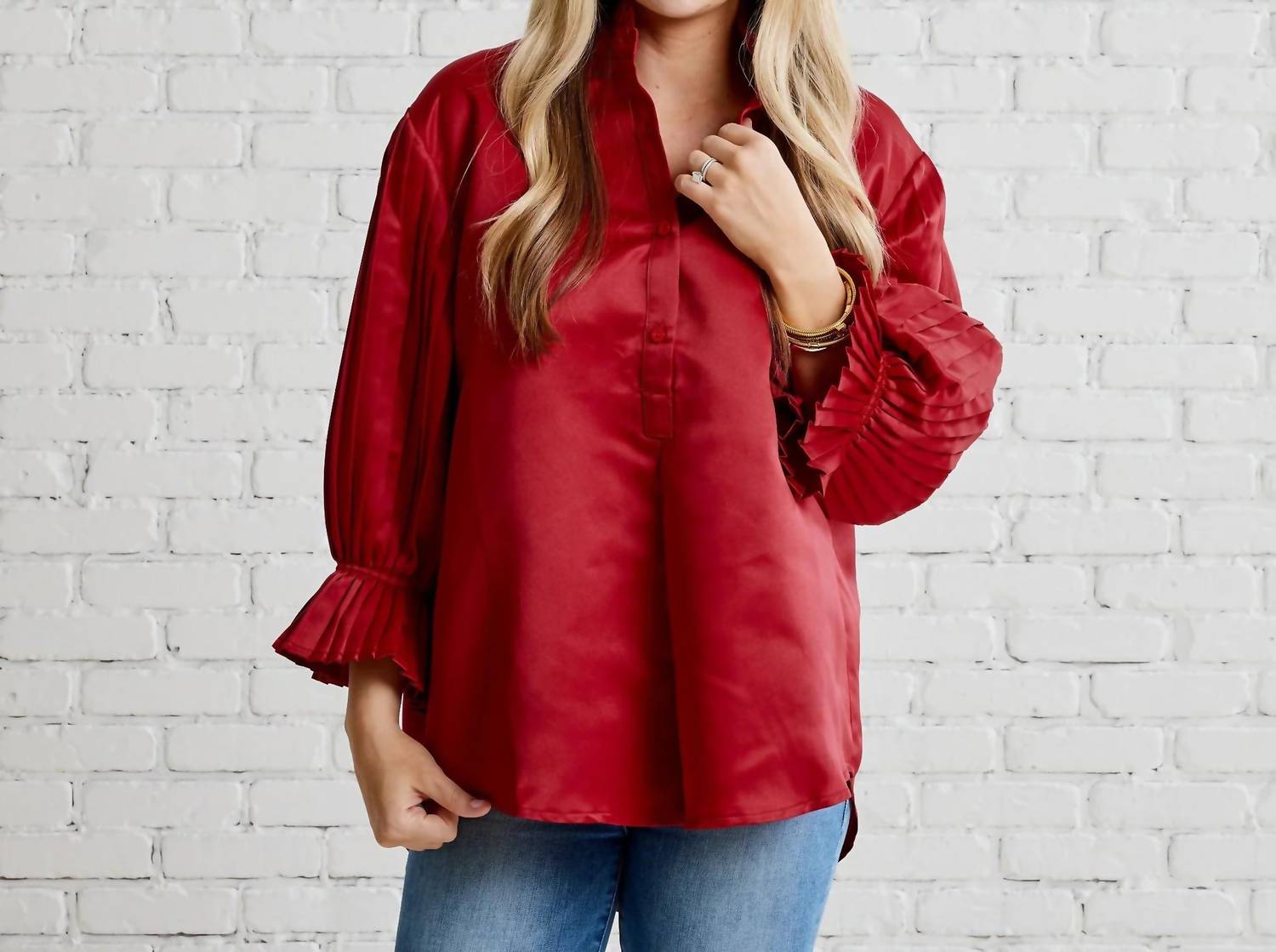 Caryn Lawn - Kimberly Pleated Top