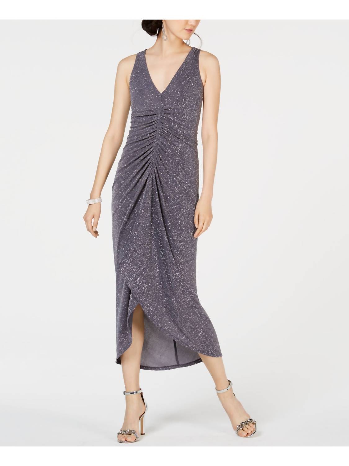 Vince Camuto - Ruched Glitter Midi Dress