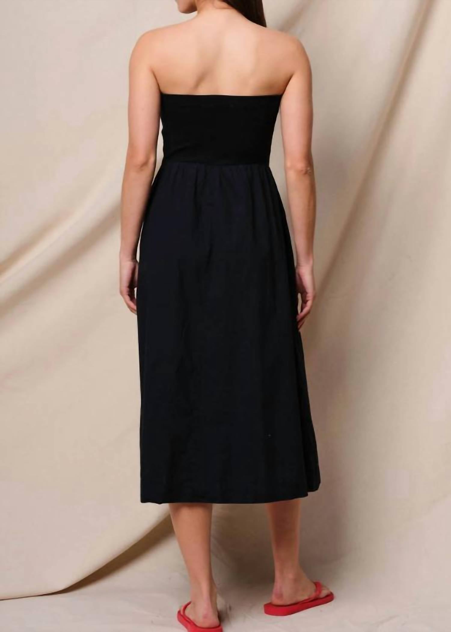 Sundry - Mixed Media Strapless Dress