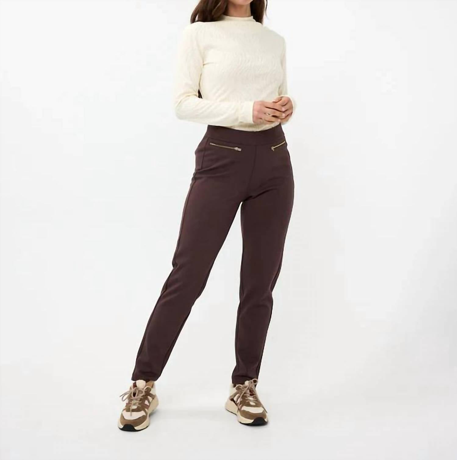 Esqualo - Blenda Burnout Animal Print Turtleneck Top