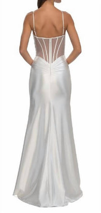La Femme - Beaded satin gown
