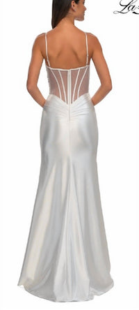 La Femme - Beaded satin gown