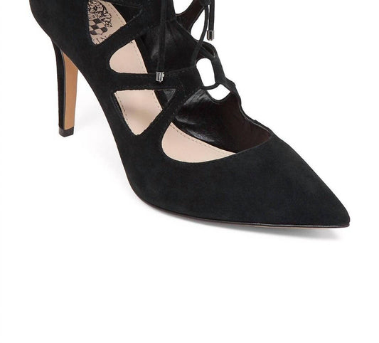 Vince Camuto - Women's Bodell Suede Leather Pointed Toe Caged Pumps