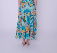 LOVE THE LABEL Cora Cropped Top in canary tie dye print - women's shirt - detail view