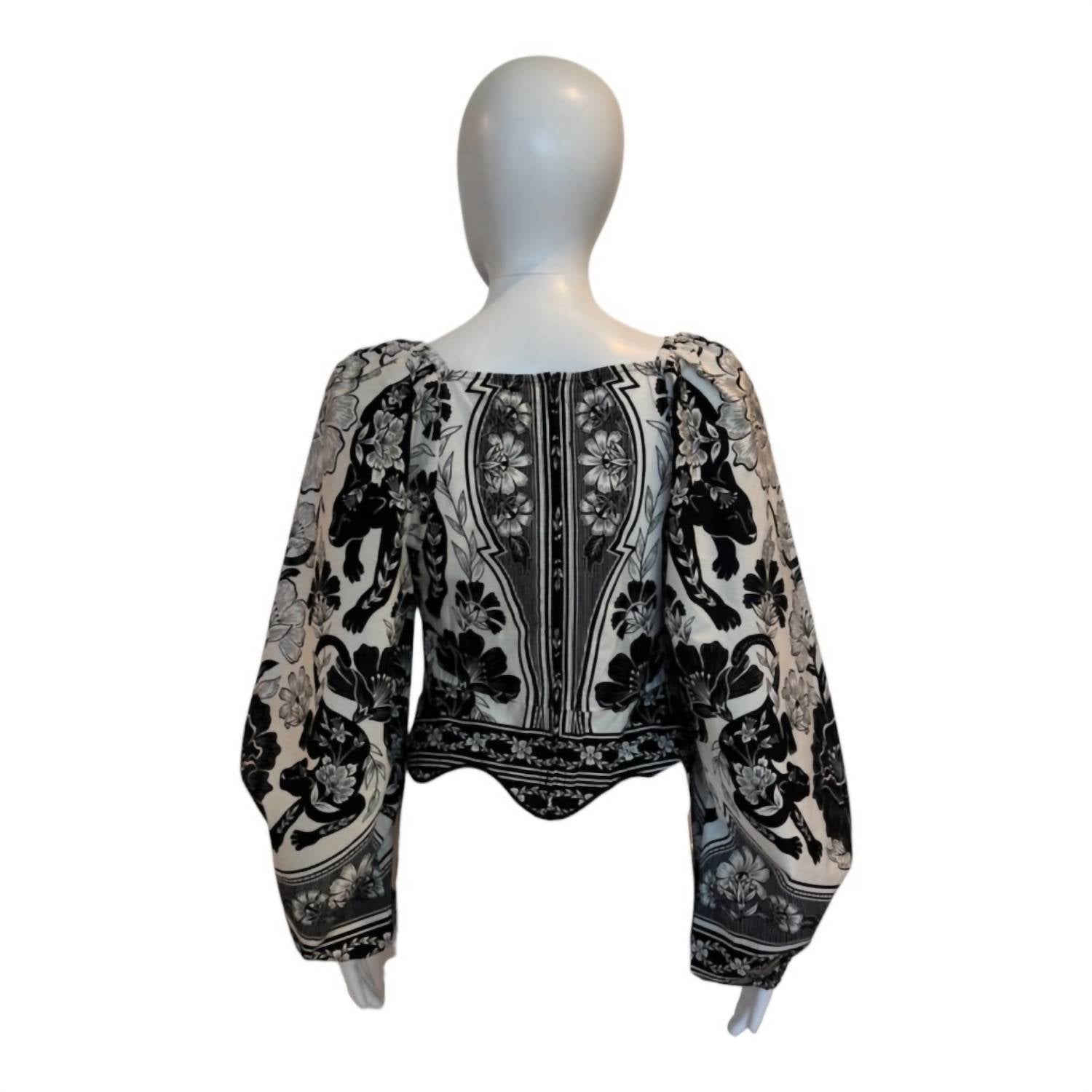 Farm Rio - Flower Leopards Long Sleeve Blouse