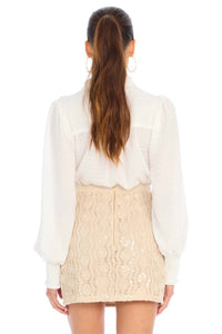 ALLISON NEW YORK Beaded Dawn Mini Skirt in sand - women's skirt - alternate view