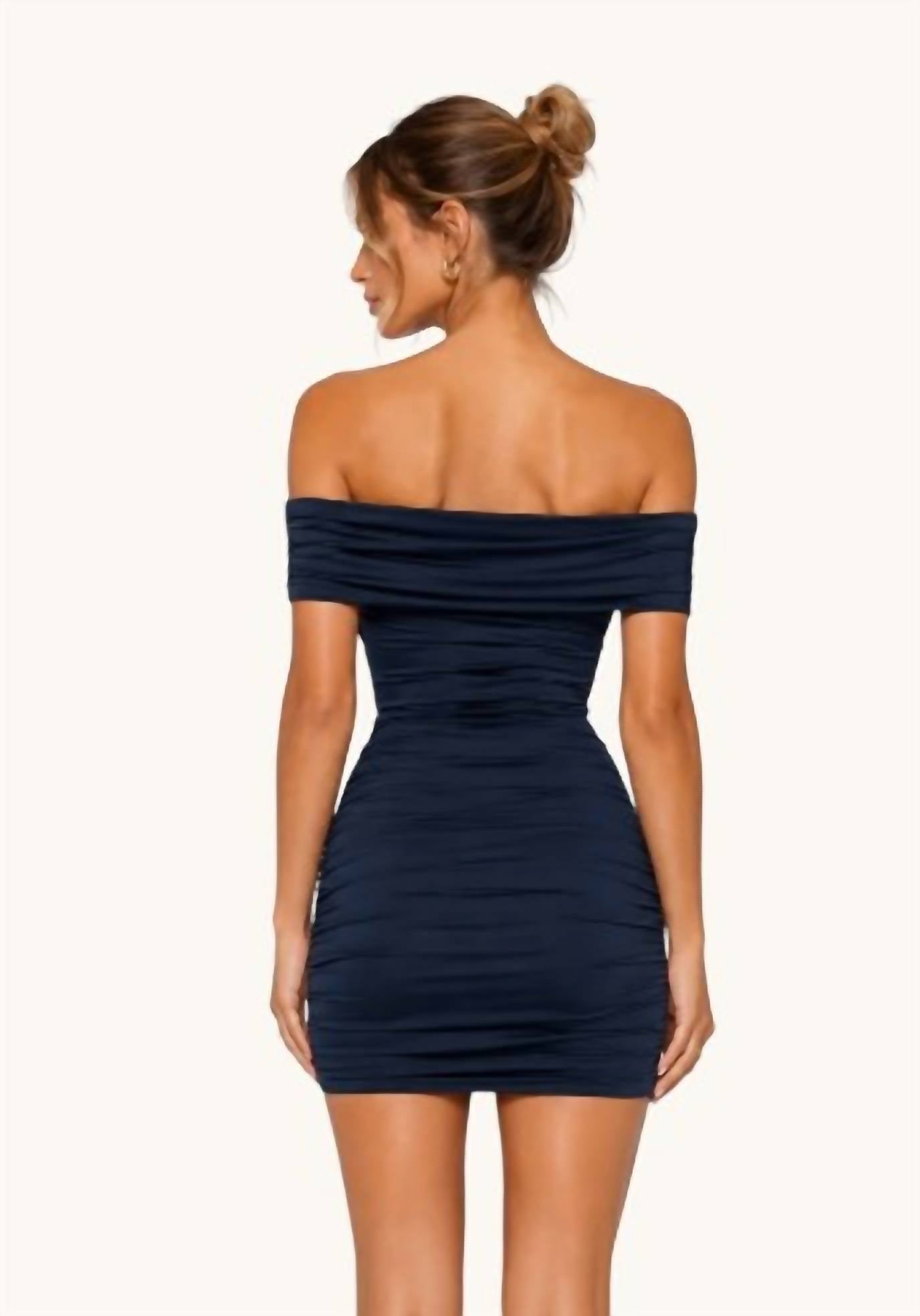 Velvet By Graham & Spencer - Off Shoulder Ruched Mini Dress