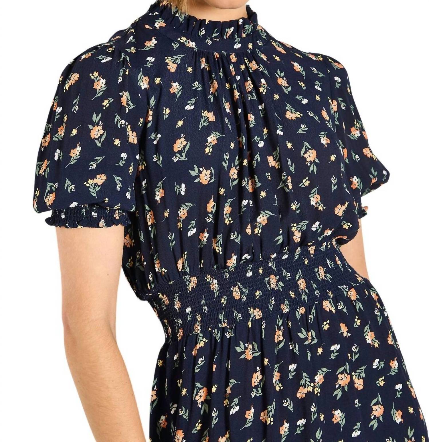 APRICOT Women's Floating Ditsy Dress in navy floral in navy floral - women's dress - view 4