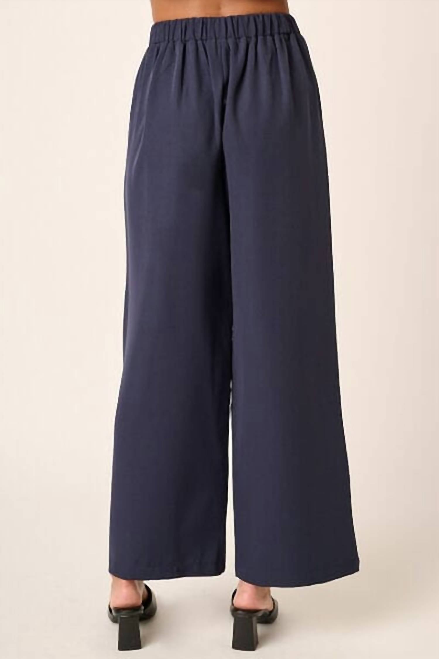 Mittoshop - Inverted Pleat Detail Wide Leg Office Pants