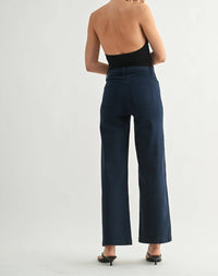 Just Black Denim - Mini Patch Pocket Wide Leg Jeans