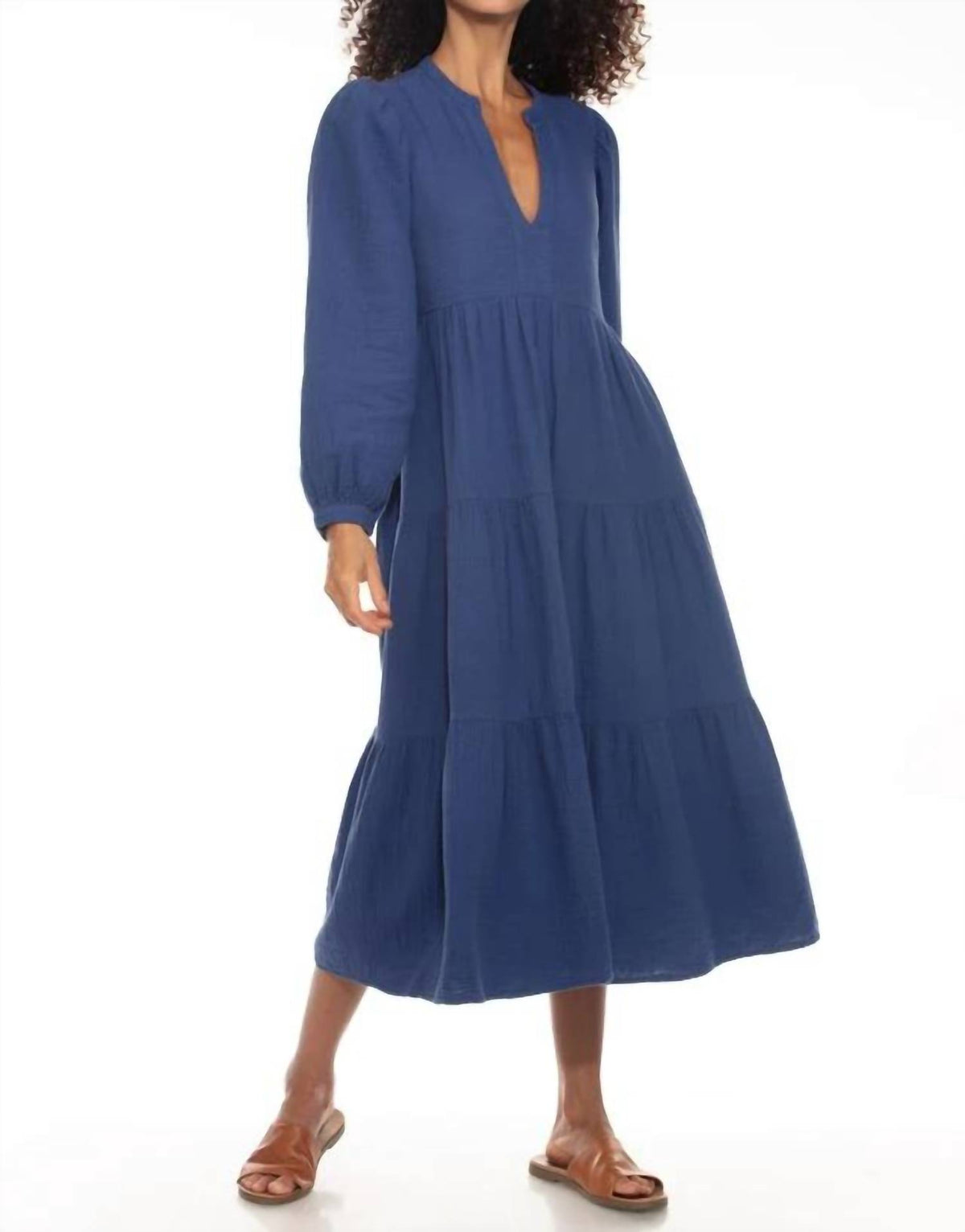 Hello Nite - Cotton Gauze Tiered Midi Dress