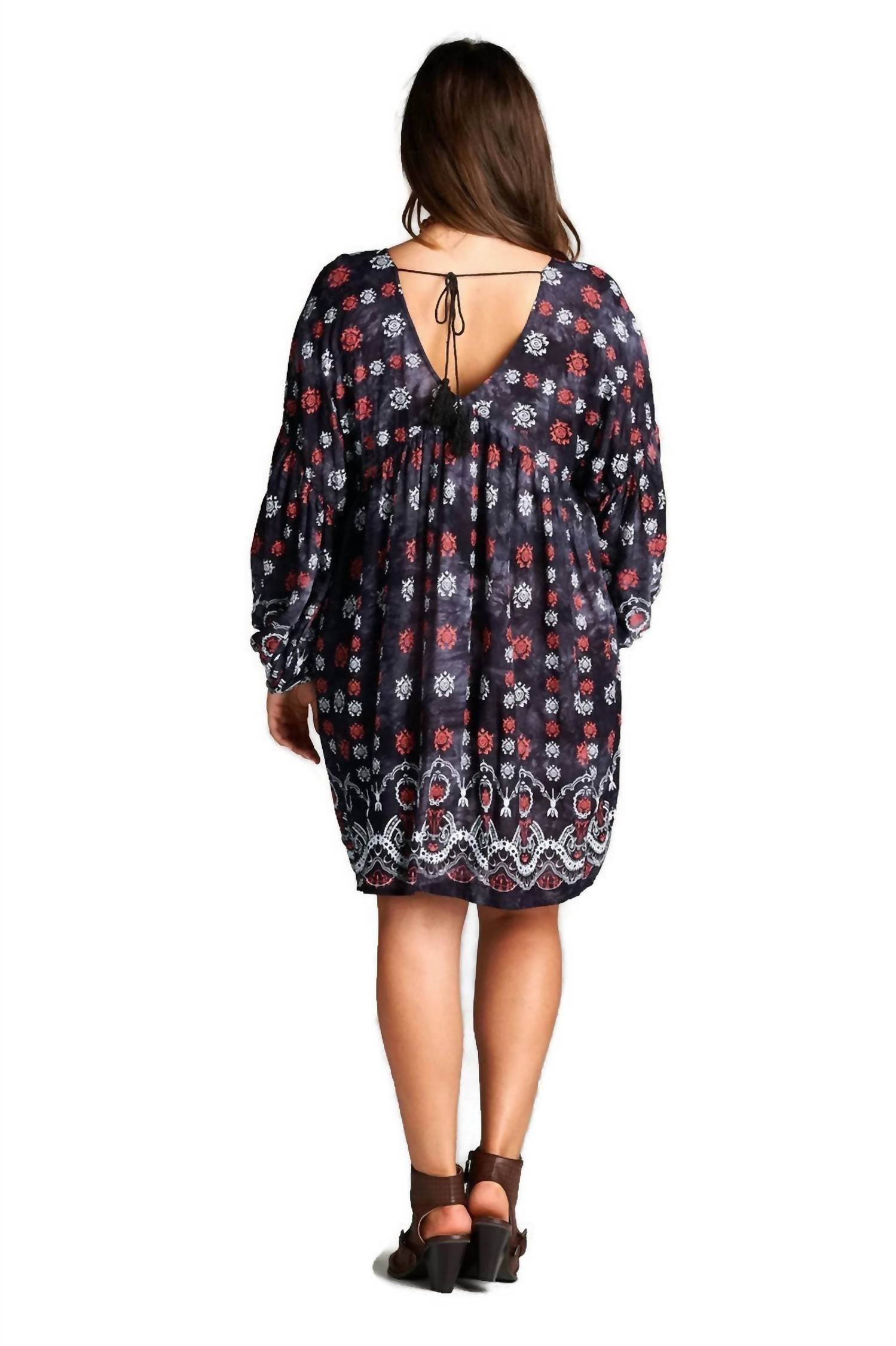 Velzera - Baby Doll Bohemian Peasant Mini Dress