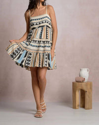 Elan - Tiered Spaghetti Strap Mini Dress
