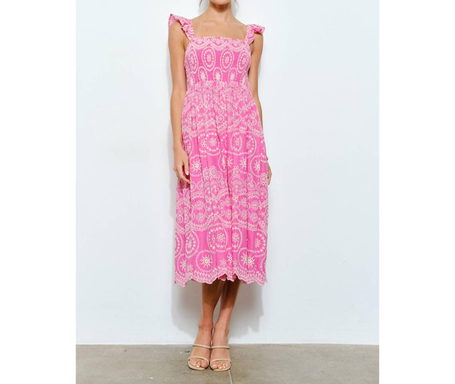 Ina Fashion - Alessia Eyelet Midi Dress