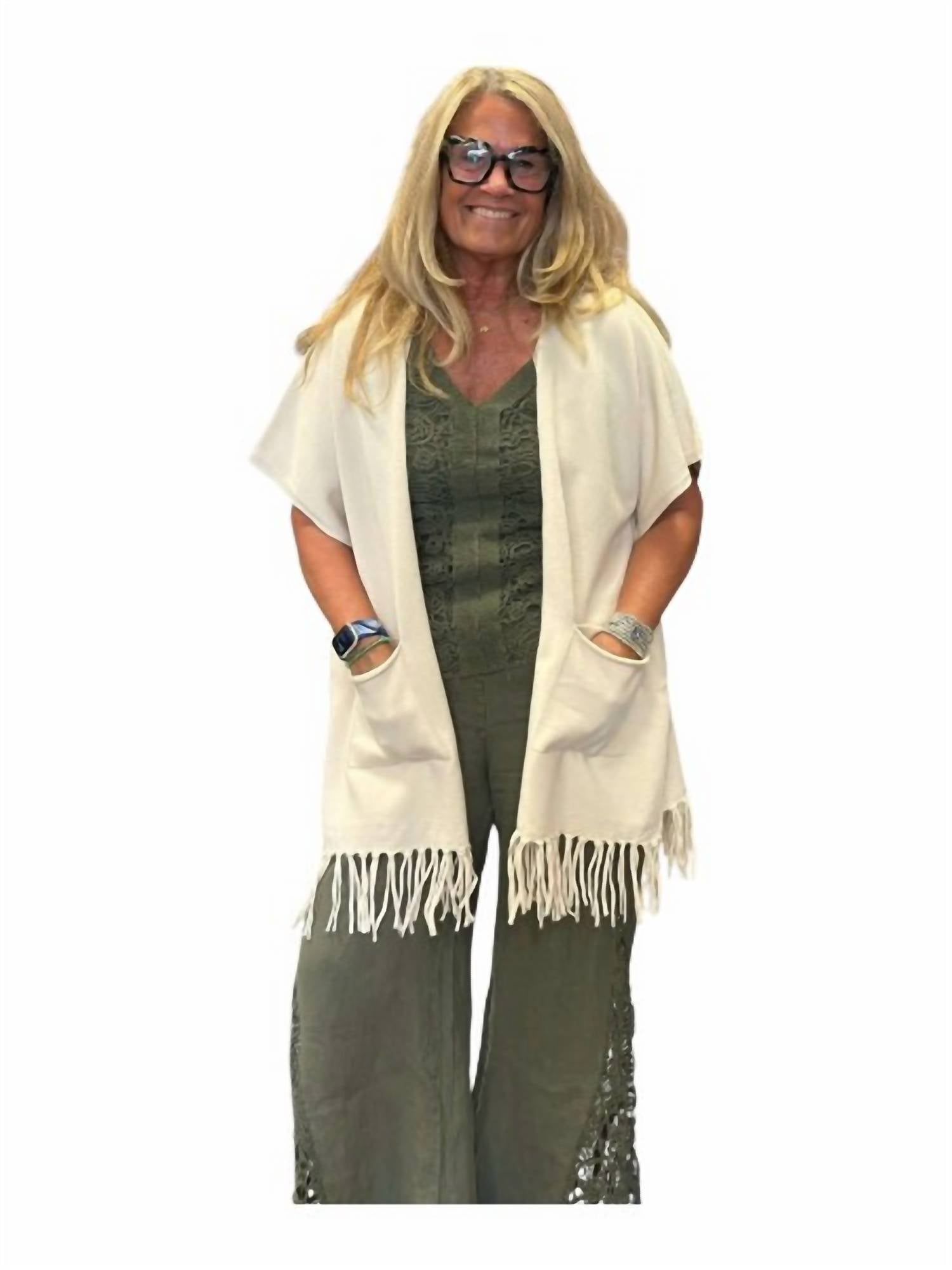 Esqualo - Pocket Fringe Poncho