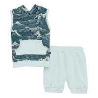 Kickee - Unisex Kid's Short Sleeve Hoodie Tank Set