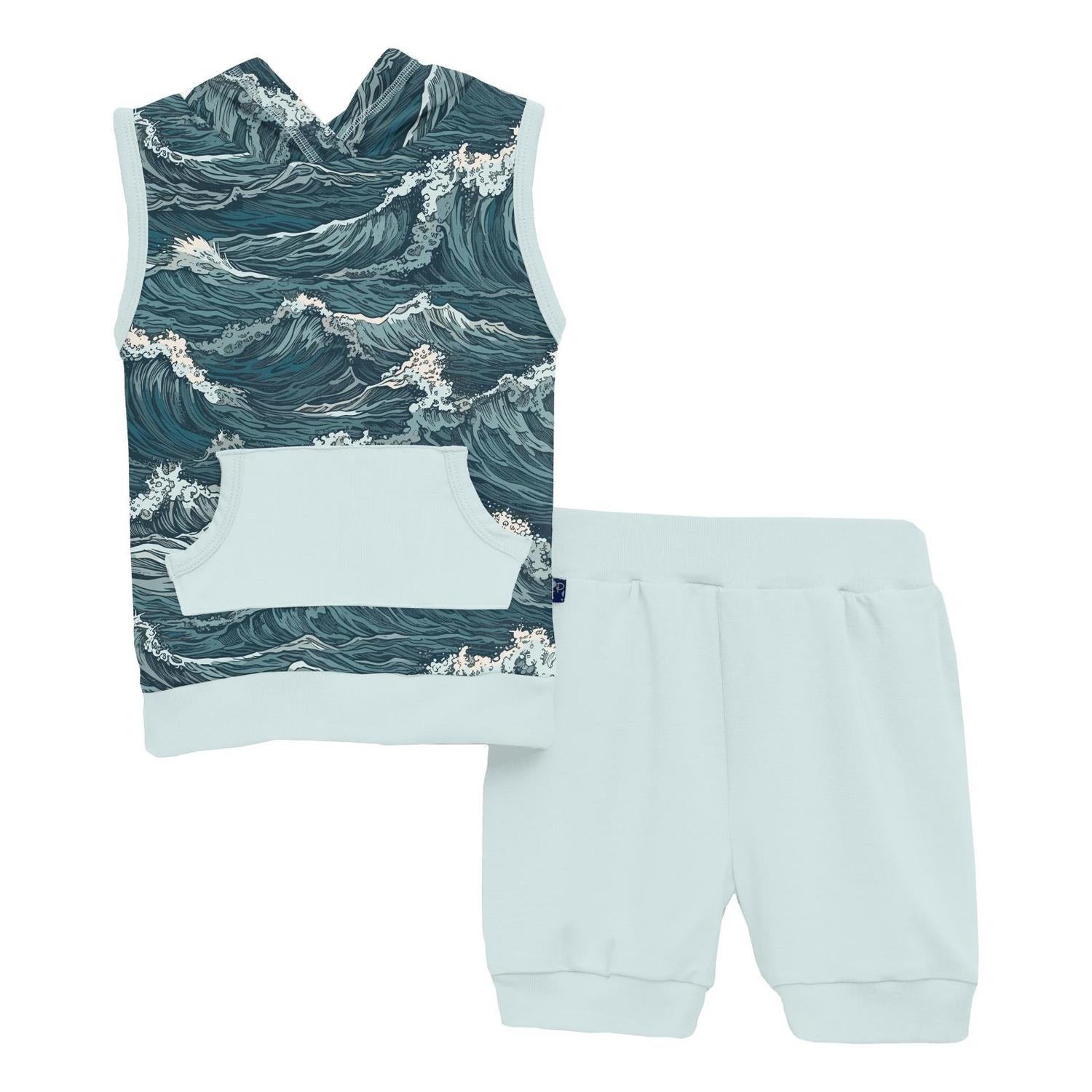 Kickee - Unisex Kid's Short Sleeve Hoodie Tank Set