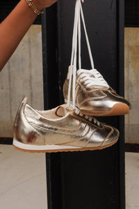 Dolce Vita Women's Delany Crinkle Patent Sneaker in light gold - women's sneaker - view 5