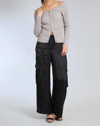Lola & Sophie - Women's Wide Leg Cargo Pants