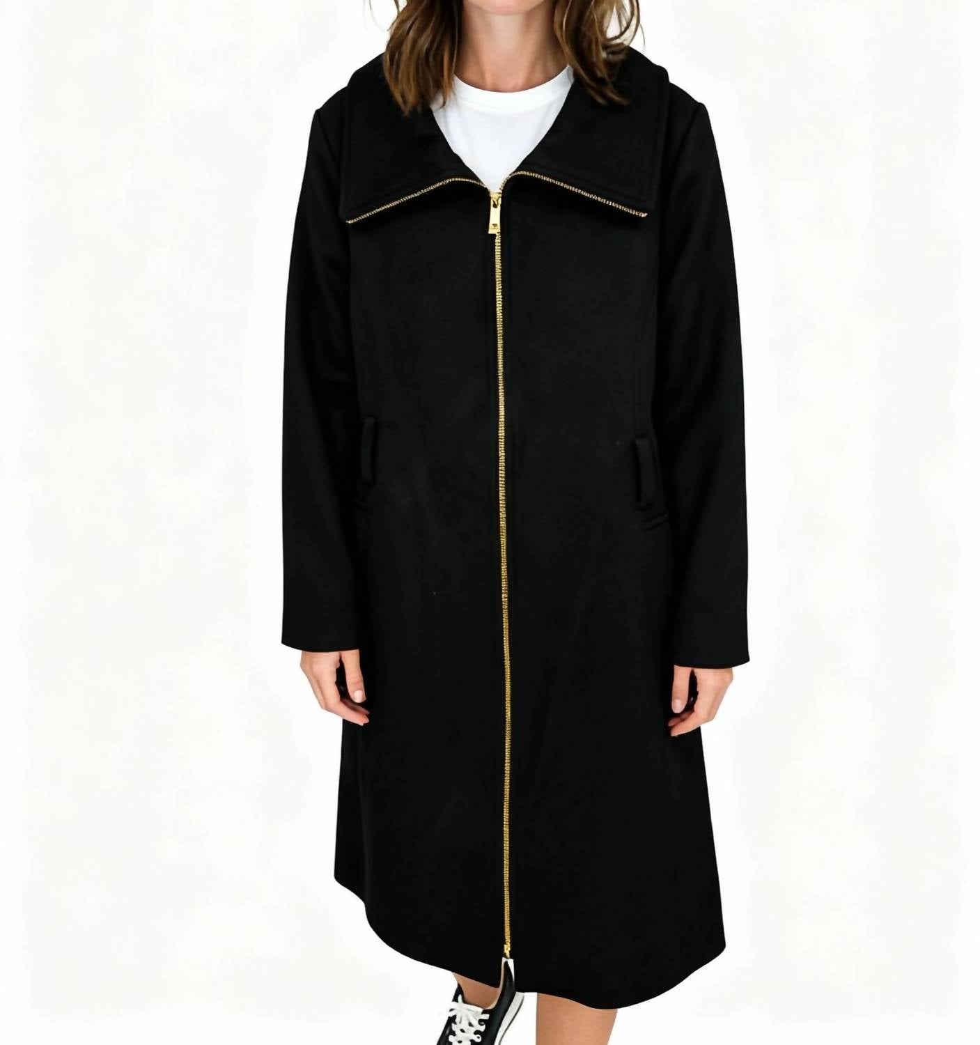 Michael Kors - Unisex Front Zip Wool Blend Coat