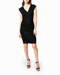 Nicole Miller - Cotton Metal Short Sleeve Wrap Dress