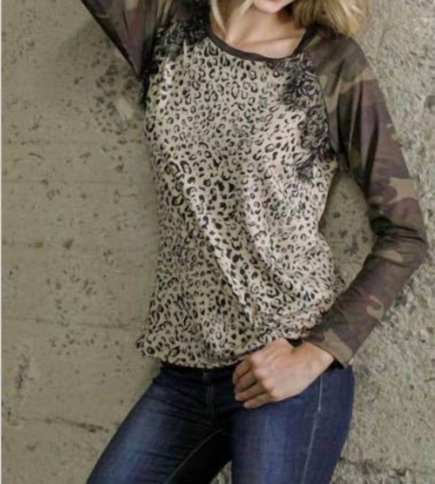 Ellis - Camo & Leopard Top