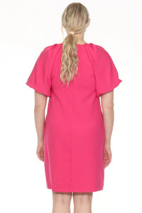 Joseph Ribkoff - V-neck Puff Sleeve Mini Shift Dress