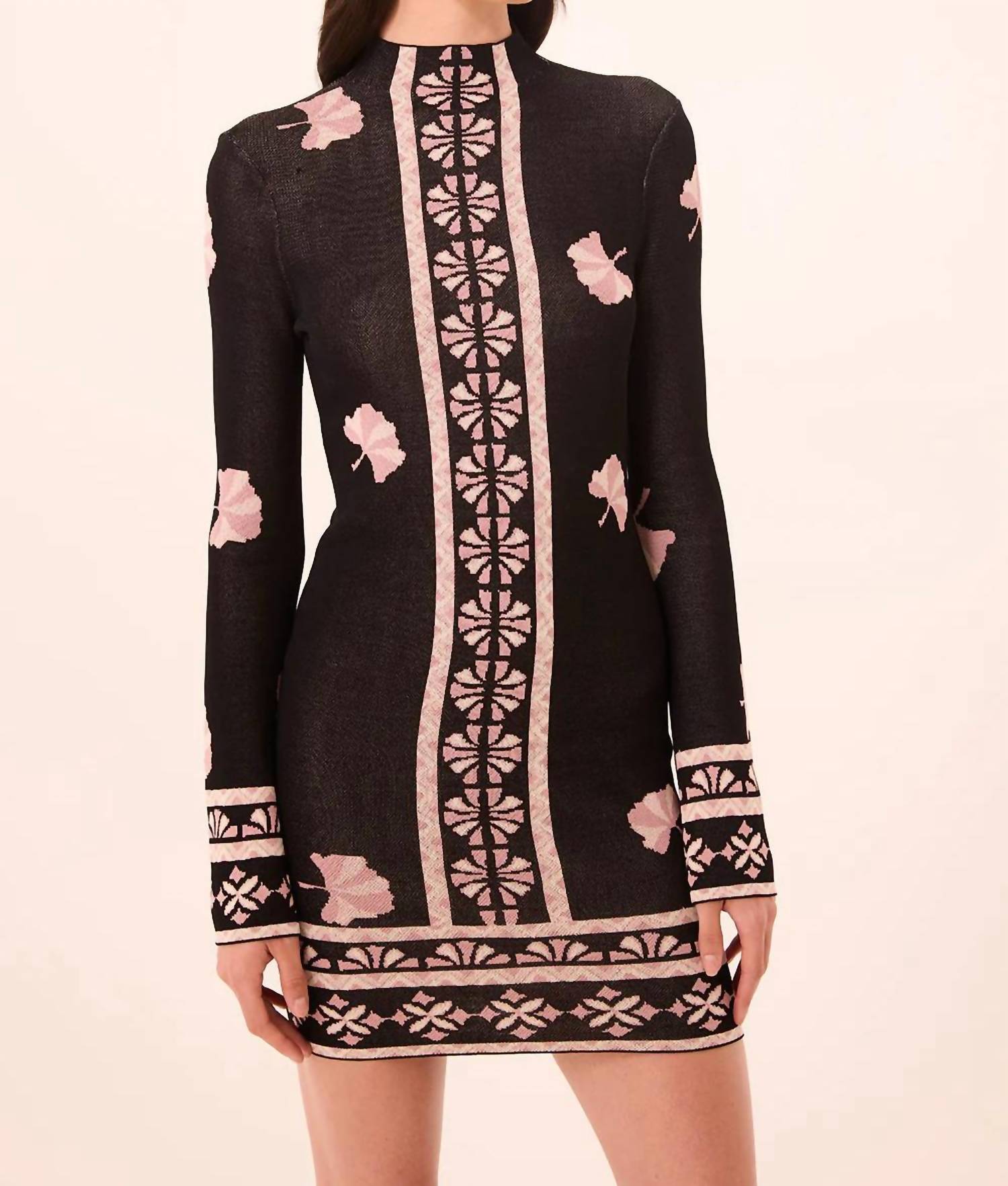 Misa Los Angeles Deliz Long Sleeve Dress in black - women's dress - view 4